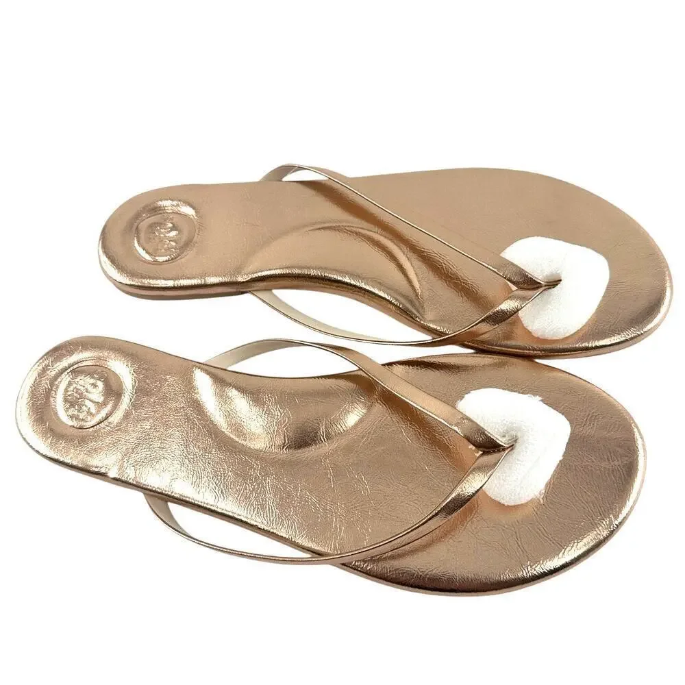 Solei Sea Women's Metallic Gold Copa Flip Flop Sandals Size 9